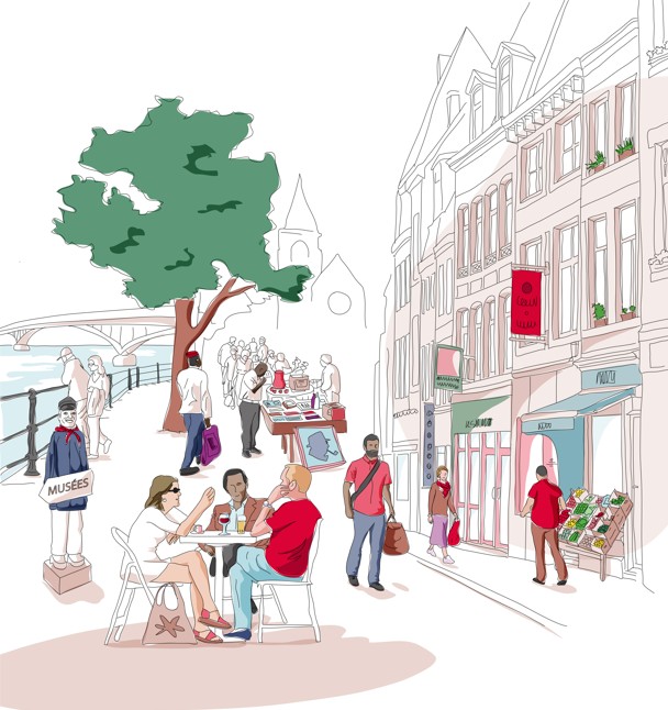 Illustration du quartier Outremeuse
